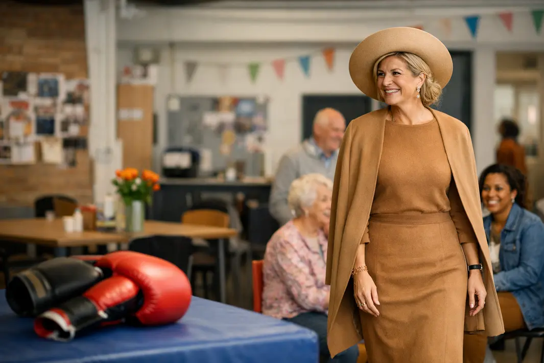 Koningin Máxima bezoekt buurthuis en laat bokshandschoenen links liggen