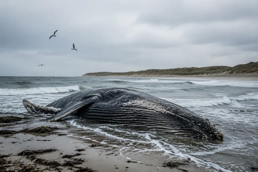 Dode walvis gevonden voor Deense kust mogelijk beroemde geredde bultrug