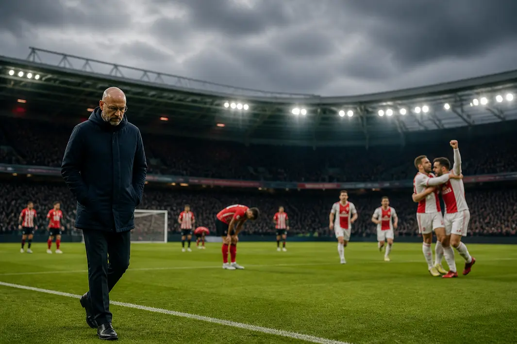 PSV verliest laatste punten in blessuretijd tegen Ajax in jubileumwedstrijd Bosz