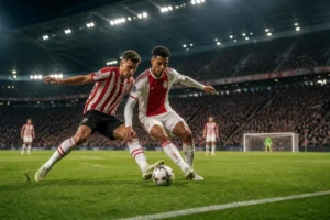 Spannende wedstrijd tussen PSV en Ajax eindigt in ruststand 1-1