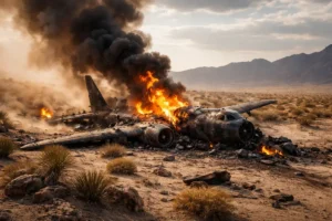 Bommenwerper stort neer in Californische woestijn na start